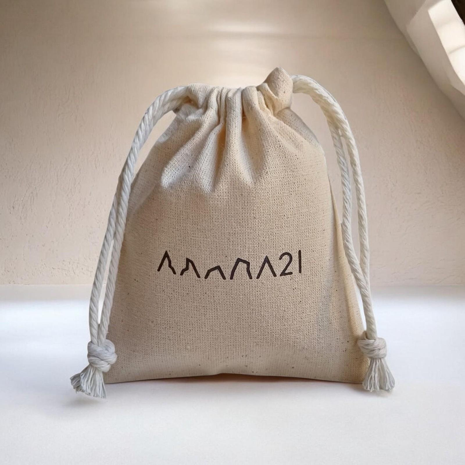 Pack 100 bolsas 12x10cm algodón ecológico doble cordón personalizadas.